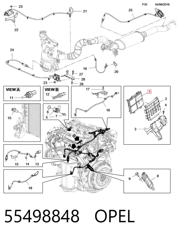 Módulo de direção (Centralina eletrônica) de motor 55498848 Opel
