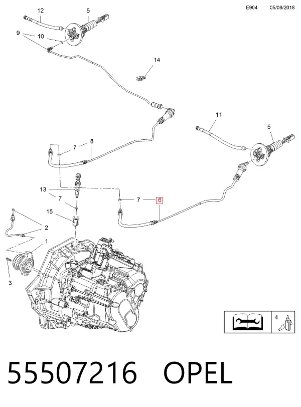 Mangueira de embraiagem Opel Astra K