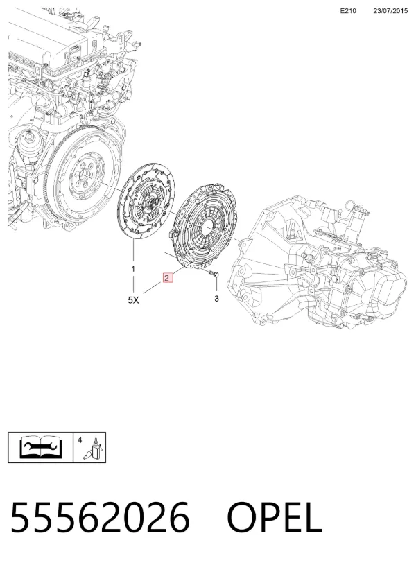 Cesta de embraiagem 55562026 Opel