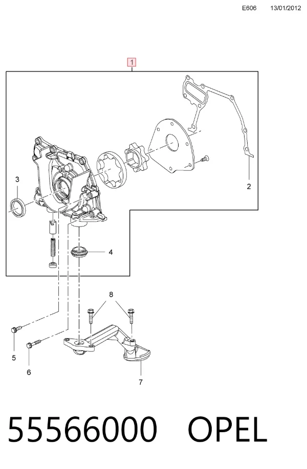 Bomba de óleo 55566000 Opel