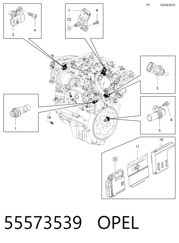 Módulo de direção (Centralina eletrônica) de motor 55573539 Opel