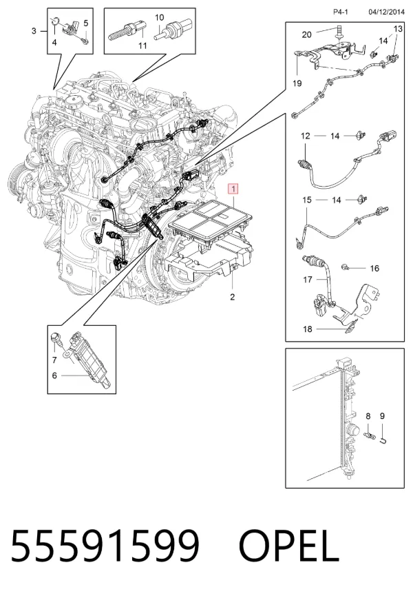 Módulo de direção (Centralina eletrônica) de motor 55591599 Opel