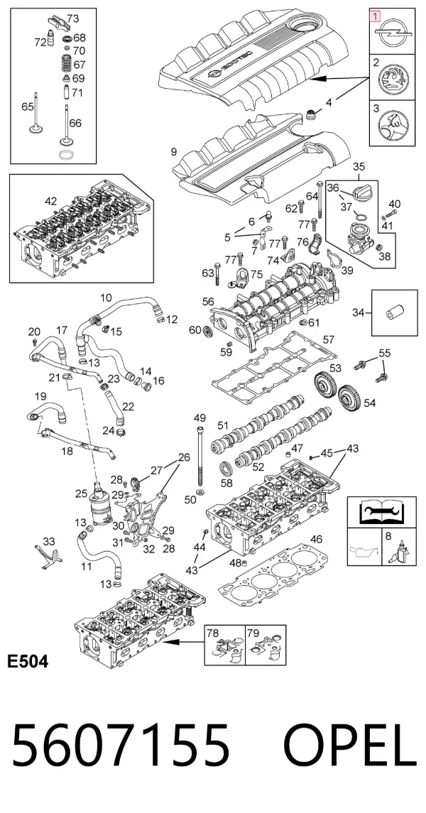Tampa de motor decorativa 5607155 Opel