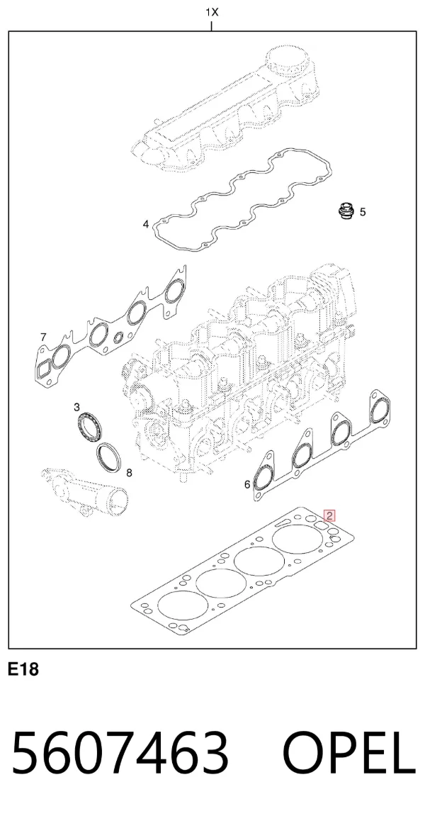 Vedante de cabeça de motor (CBC) 5607463 Opel