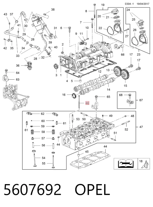Parafuso de cabeça de motor (CBC) 5607692 Opel