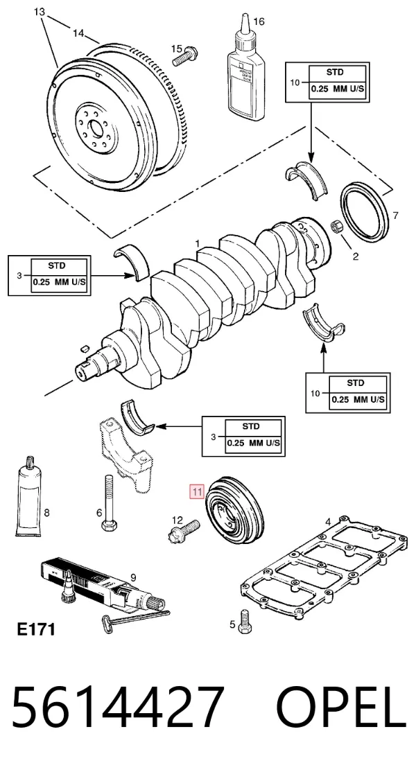 Polia de cambota 5614427 Opel