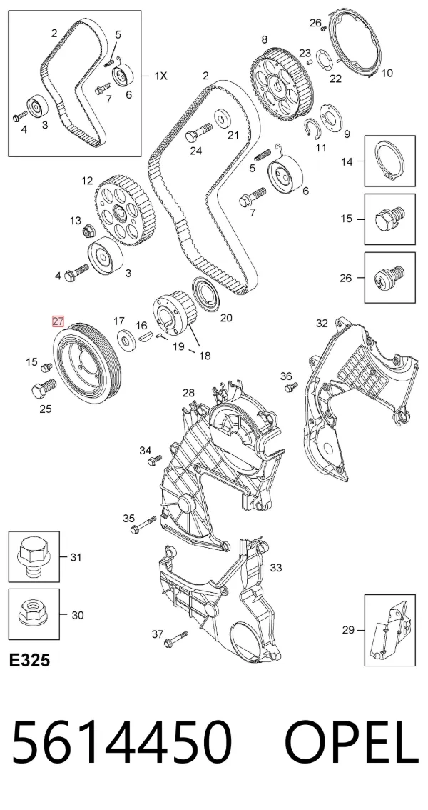 Polia de cambota 5614450 Opel