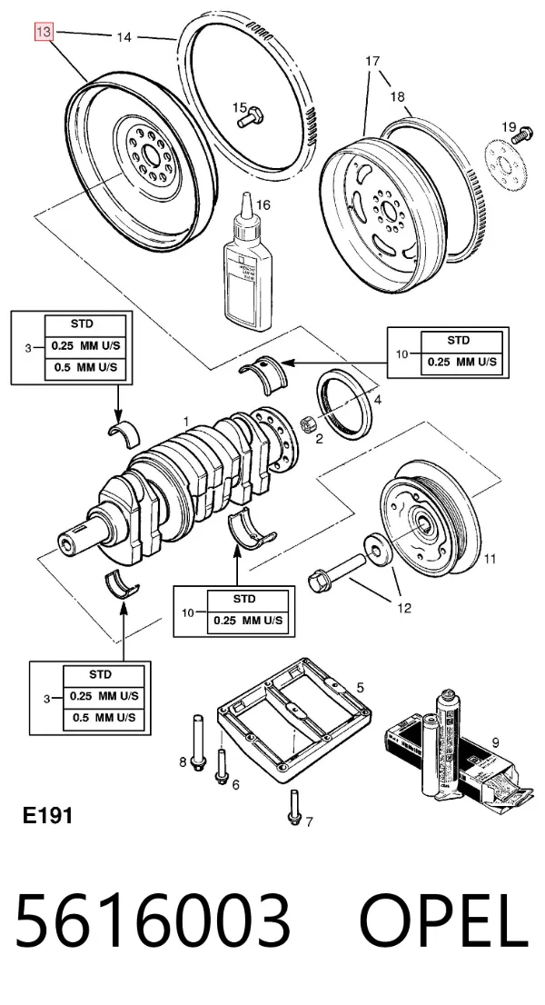 Volante de motor 5616003 Opel