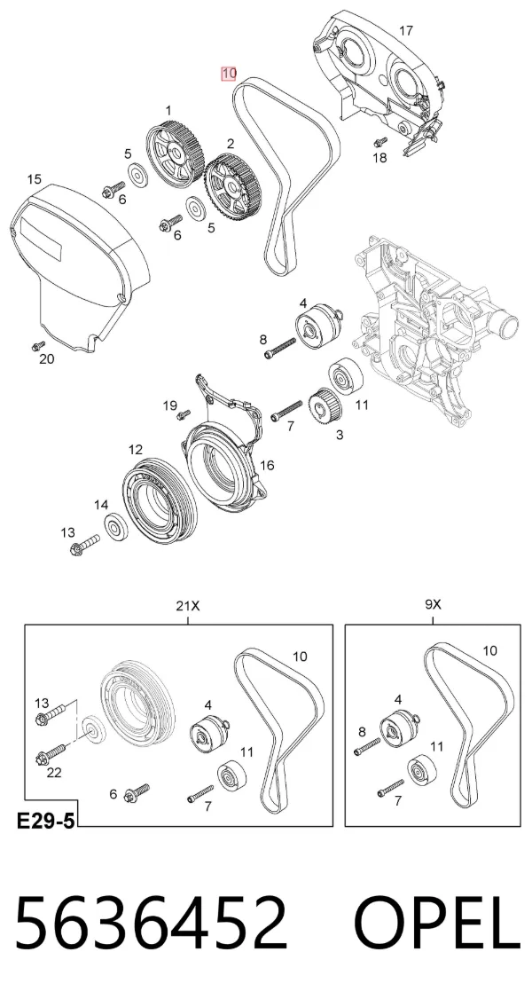 Correia do mecanismo de distribuição de gás 5636452 Opel