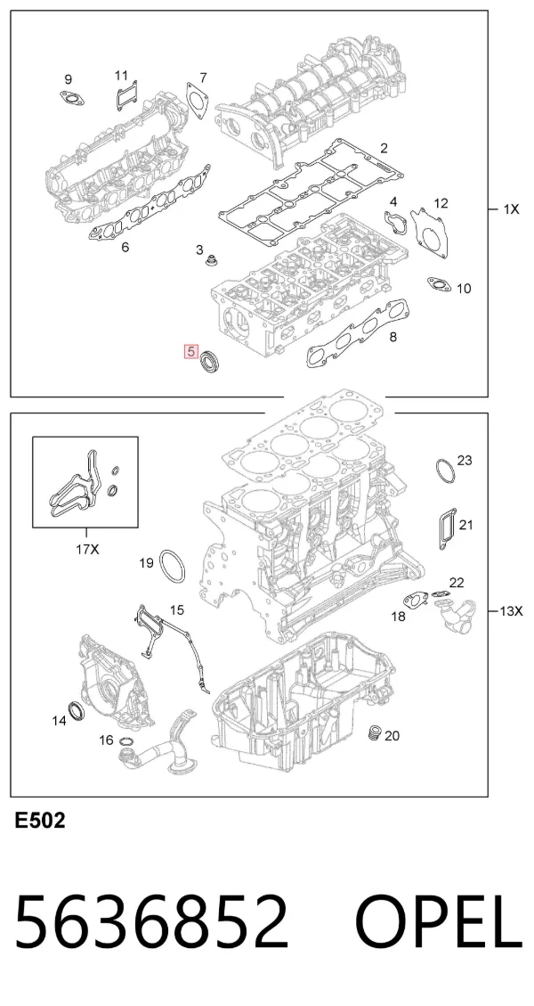 Vedação dianteira da árvore distribuidora de motor 5636852 Opel