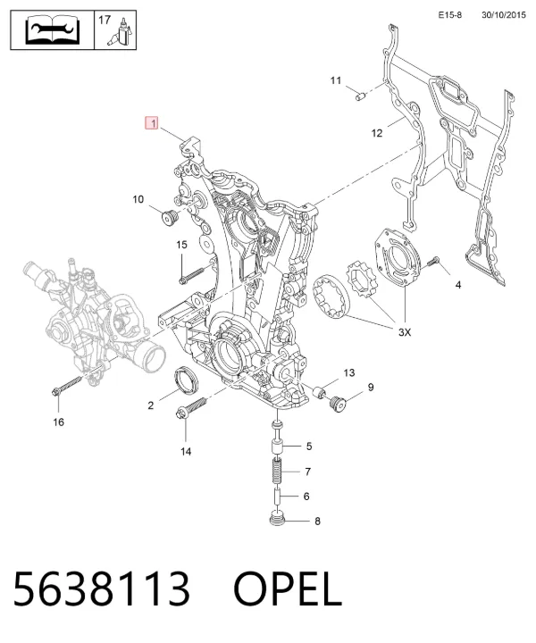 Bomba de óleo 5638113 Opel
