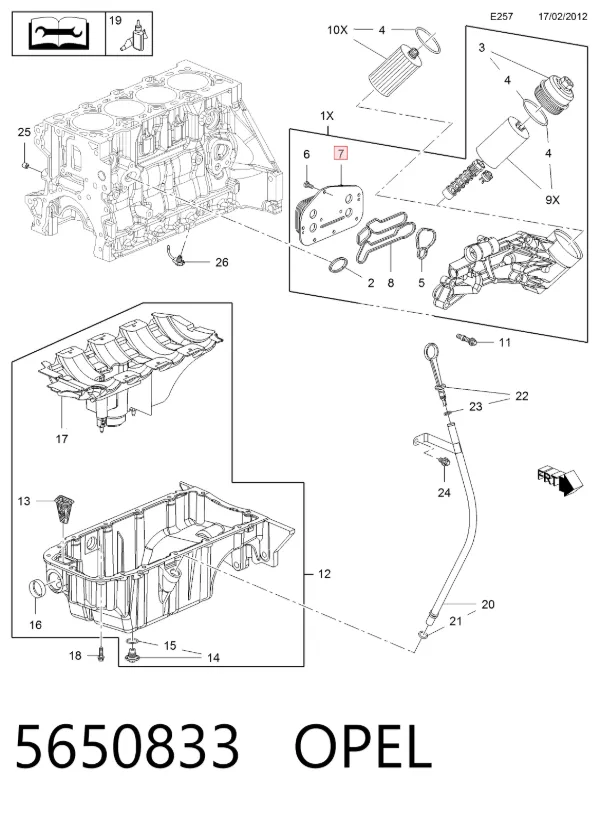 Radiador de óleo 5650833 Opel