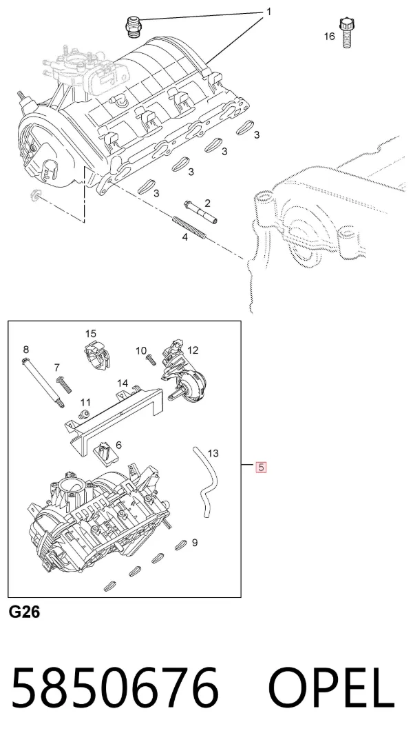 Tubo coletor de admissão Opel Combo B