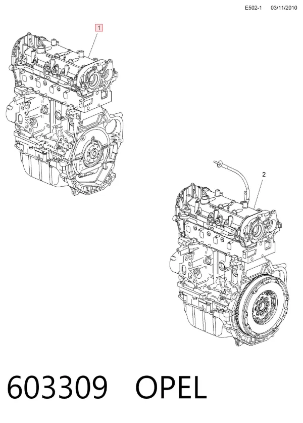Motor montado 603309 Opel