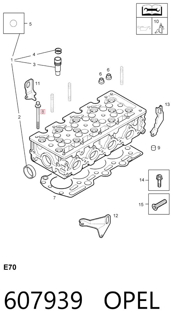 Parafuso de cabeça de motor (CBC) 607939 Opel