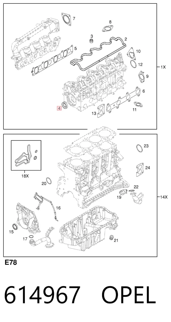 Vedação da árvore distribuidora de motor 614967 Opel