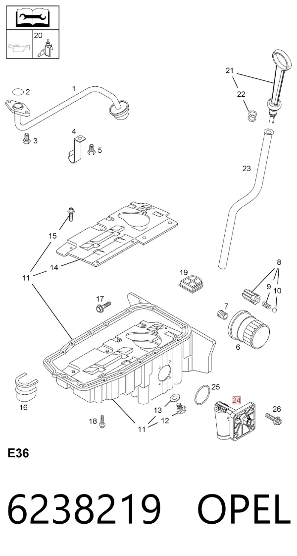 Sensor do nível de óleo de motor 6238219 Opel