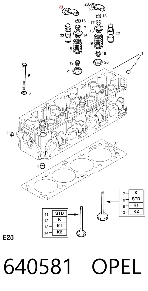 Balanceiro de válvula (balanceiro de válvulas) 640581 Opel