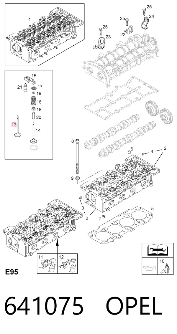 Válvula de admissão 641075 Opel