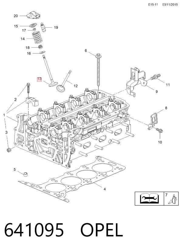 Válvula de escape 641095 Opel