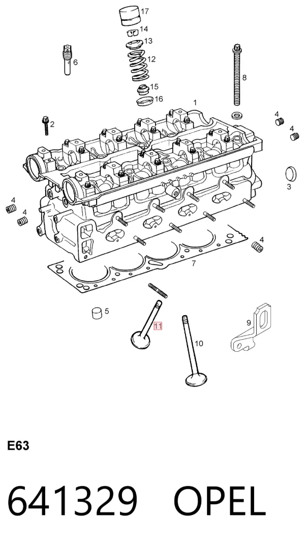Válvula de escape 641329 Opel