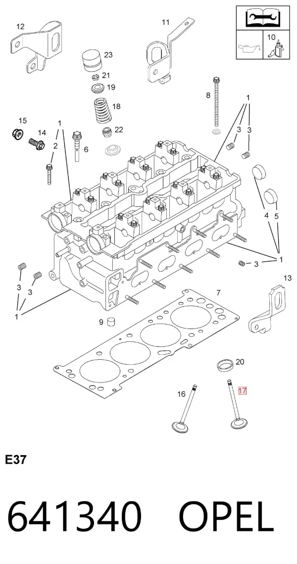 Válvula de escape 641340 Opel