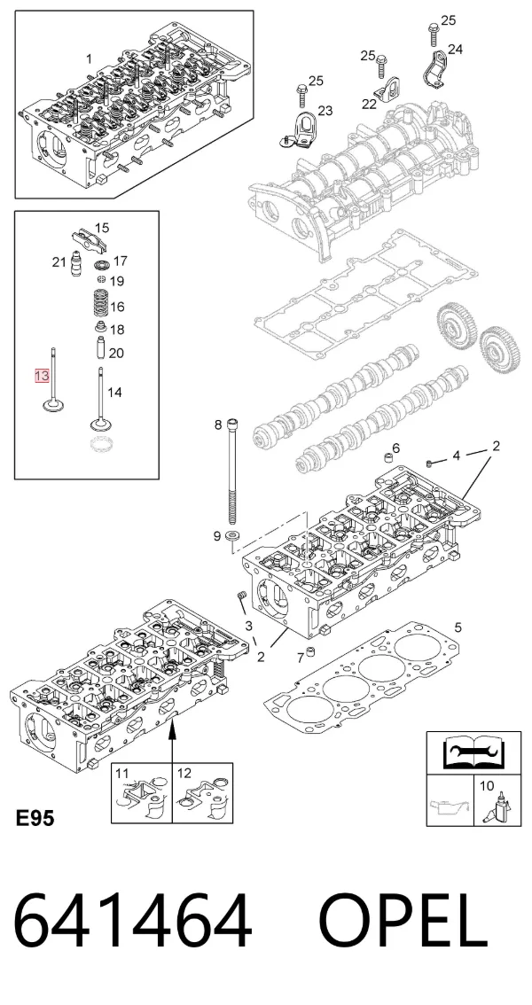 Válvula de admissão 641464 Opel