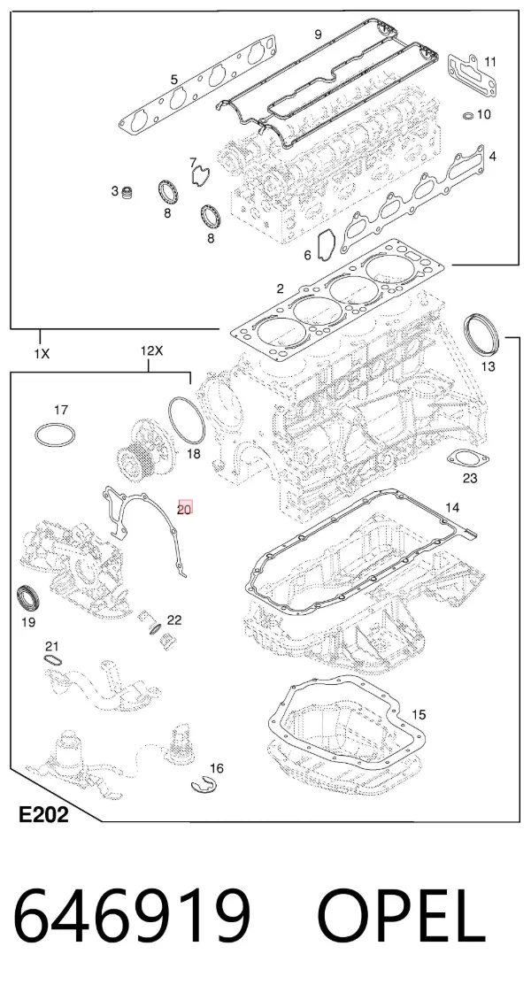 Vedante de bomba de óleo 646919 Opel