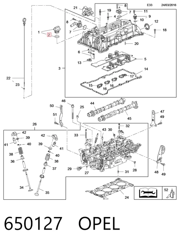 Vedante de tubo coletor de admissão 650127 Opel