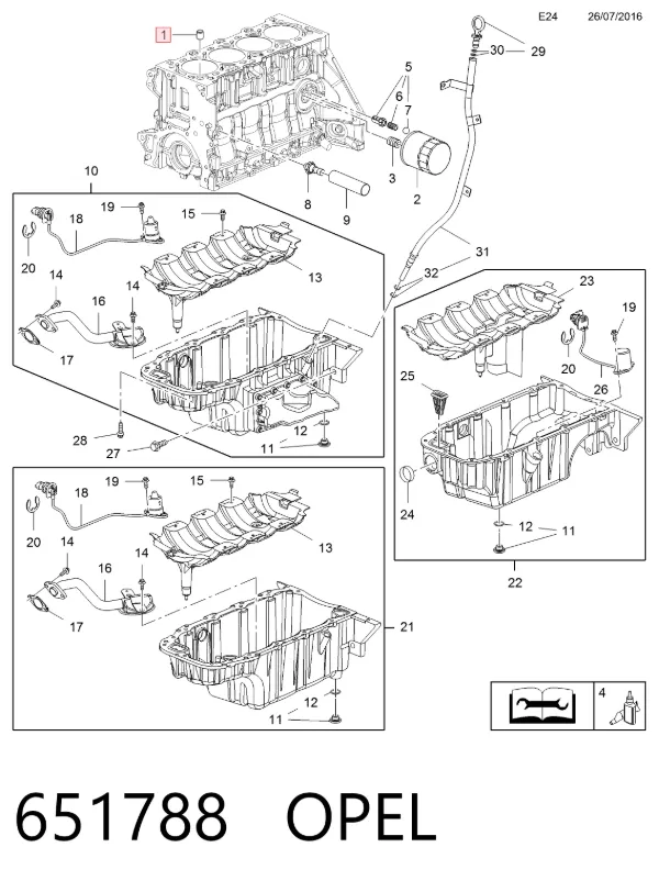 Válvula de regulação de pressão de óleo 651788 Opel