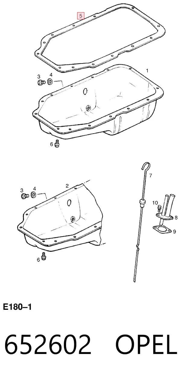 Vedante de panela de cárter do motor 652602 Opel