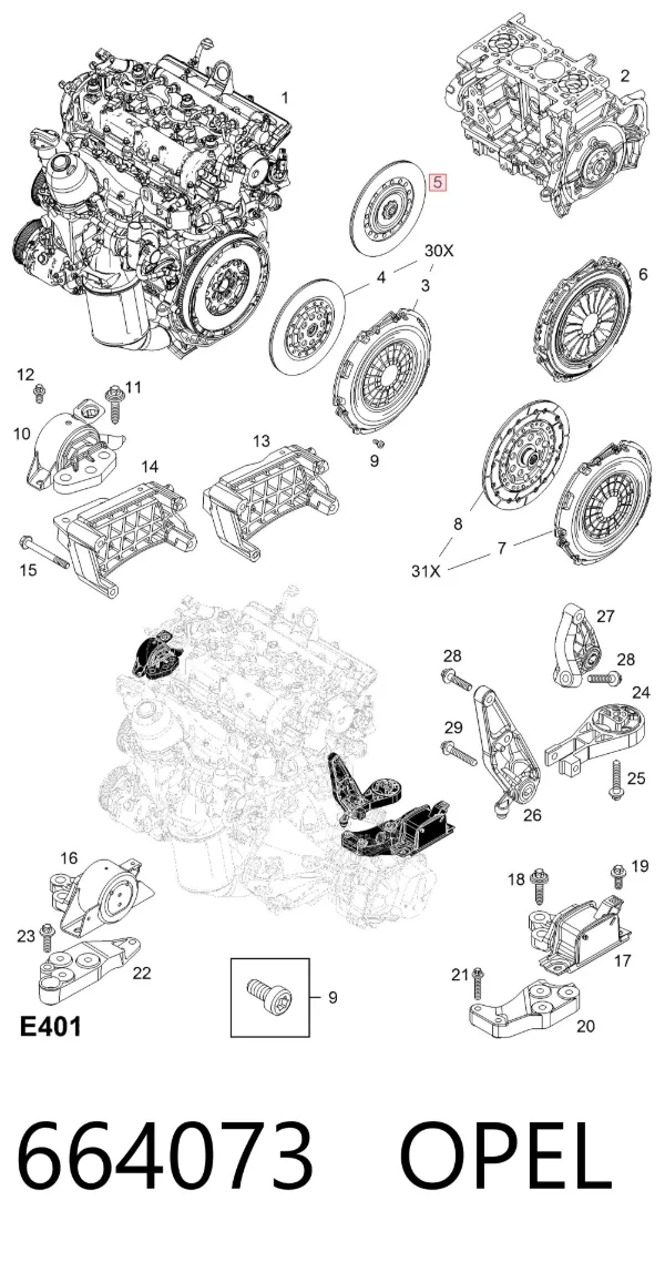Disco de embraiagem 664073 Opel