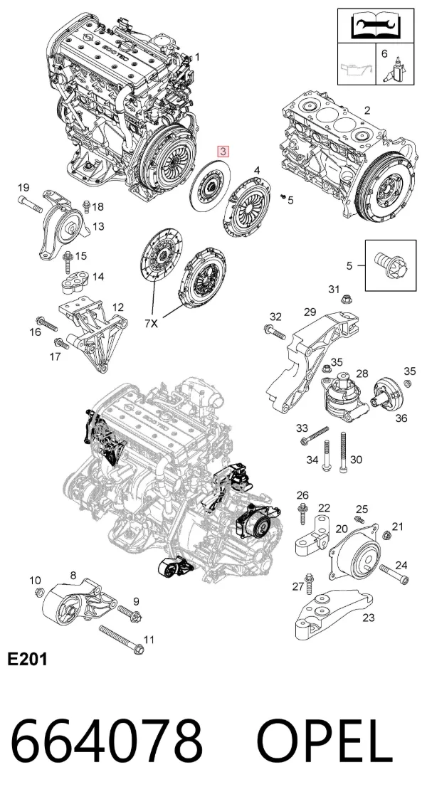 Disco de embraiagem 664078 Opel