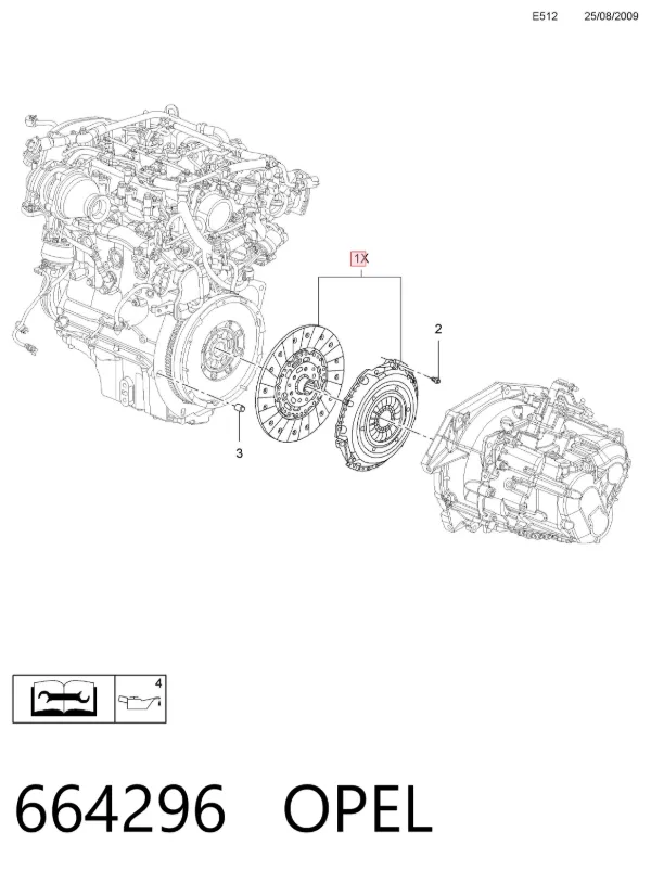 Kit de embraiagem (3 peças) 664296 Opel