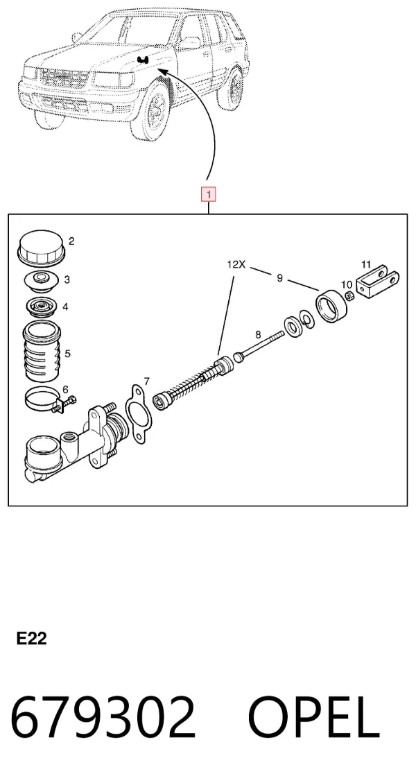Cilindro mestre de embraiagem 679302 Opel