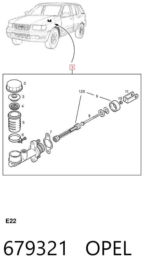 Cilindro mestre de embraiagem 679321 Opel