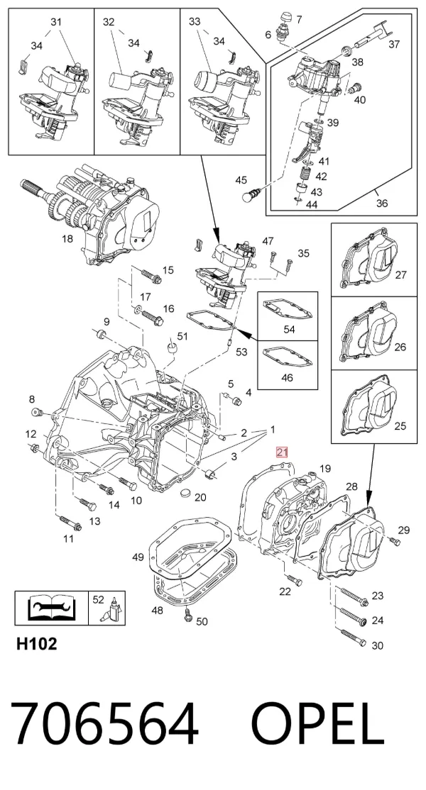 Vedante de panela da Caixa Automática de Mudança/Caixa Mecânica de Mudança 706564 Opel