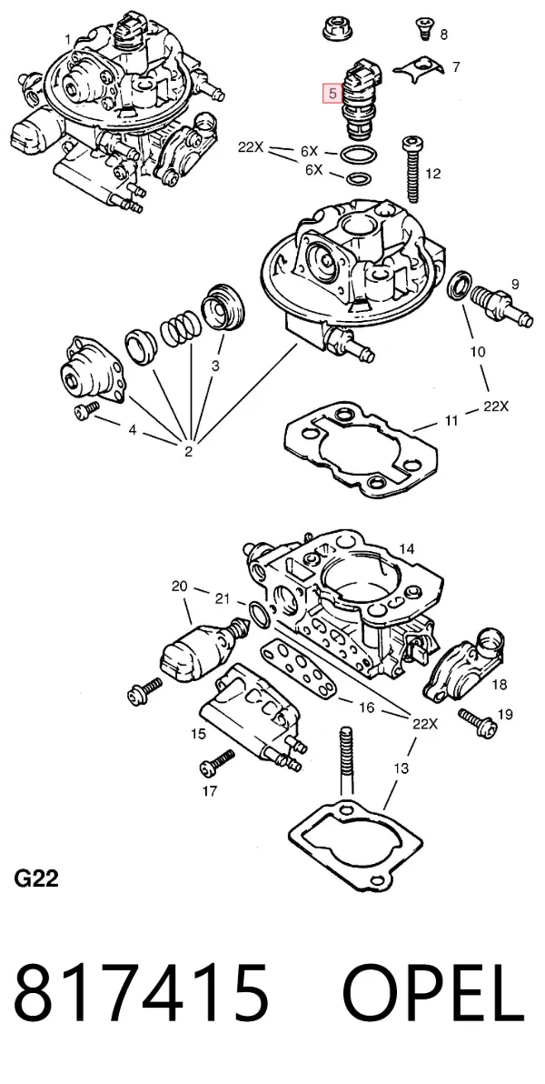 Injetor de injeção de combustível 817415 Opel