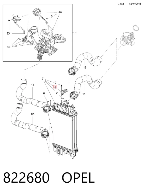 Sensor de pressão no coletor de admissão, MAP 822680 Opel