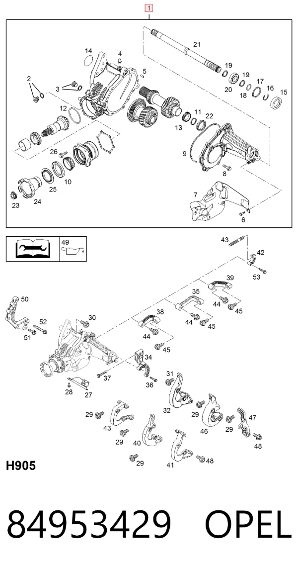 Caixa de transferência 84953429 Opel
