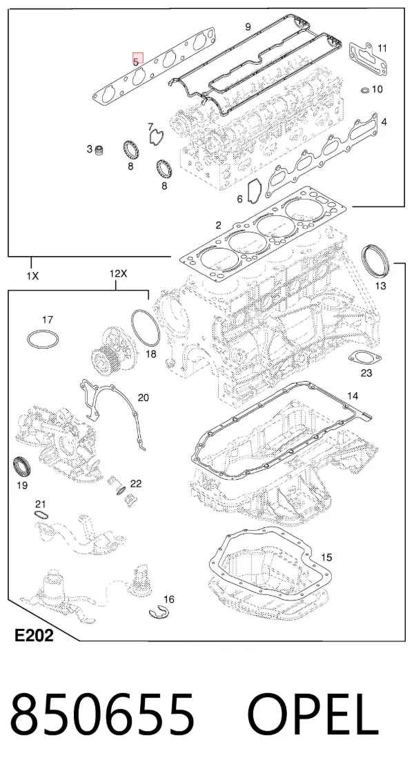 Vedante de tubo coletor de admissão 850655 Opel