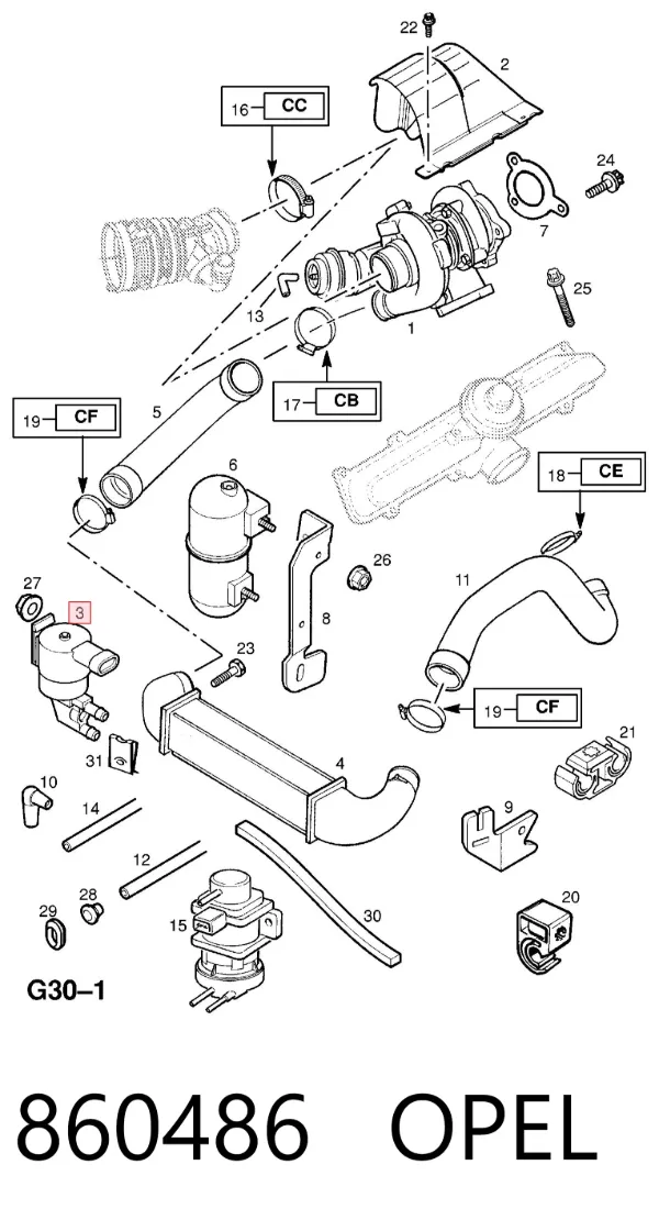 Convertidor de pressão (solenoide) de supercompressão 860486 Opel