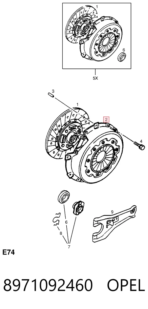 Cesta de embraiagem 8971092460 Opel