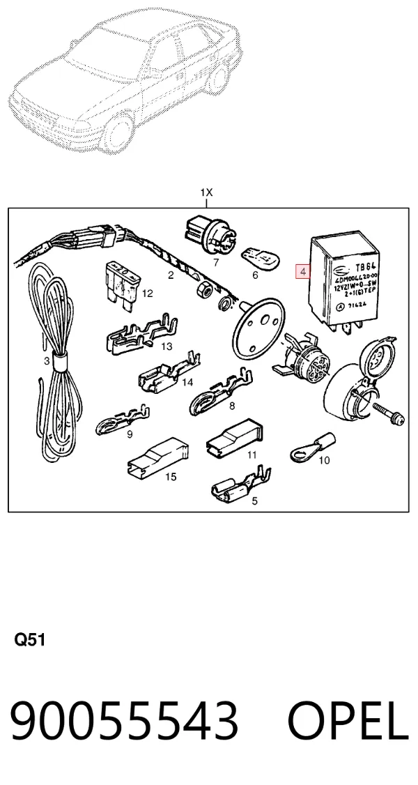 Relê de pisca-pisca 90055543 Opel