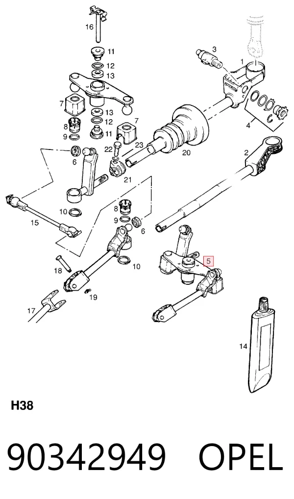 Barra de ligação da Caixa Automática de Mudança 90342949 Opel