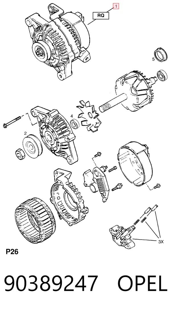 Gerador 90389247 Opel