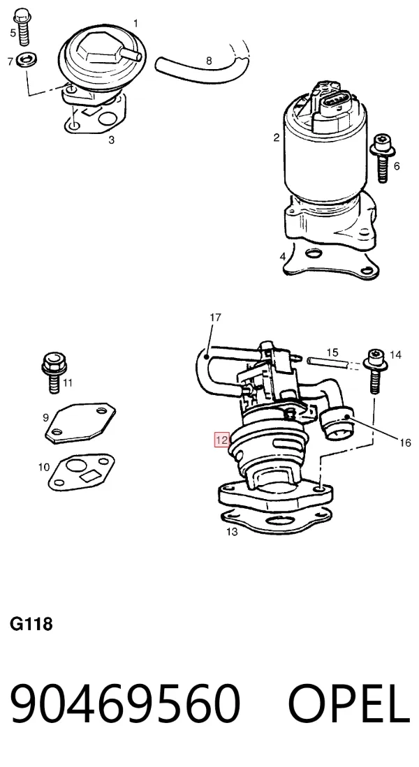 Válvula EGR de recirculação dos gases Opel Calibra 85