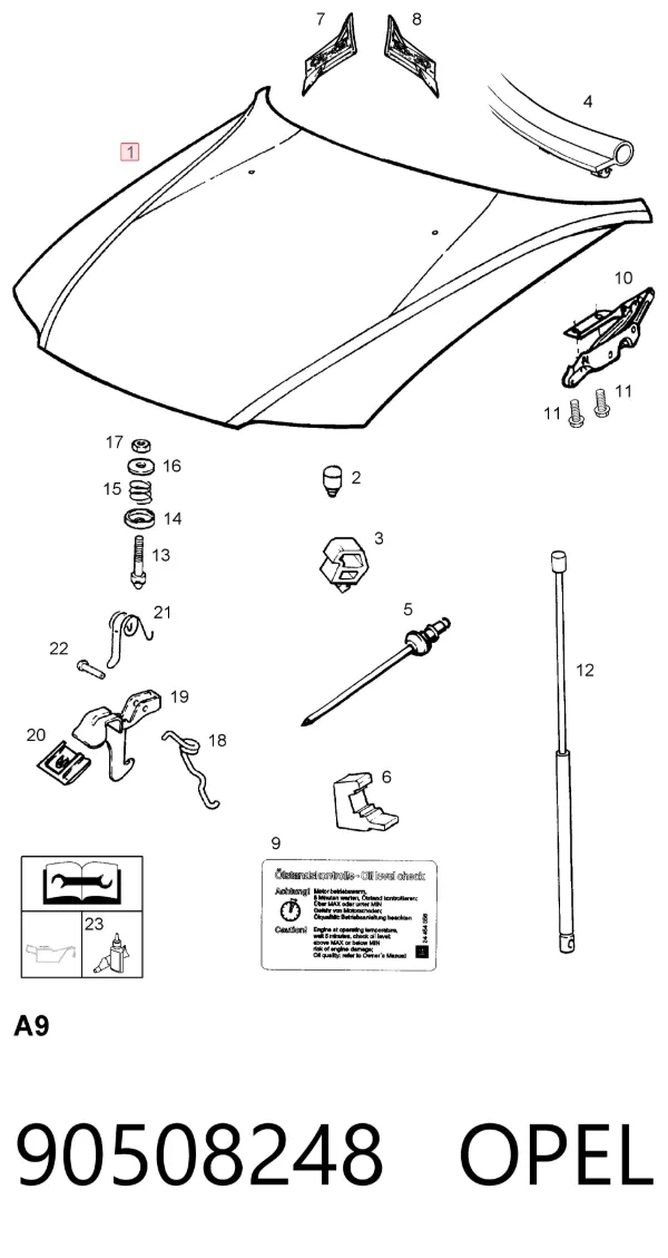 Capota 90508248 Opel