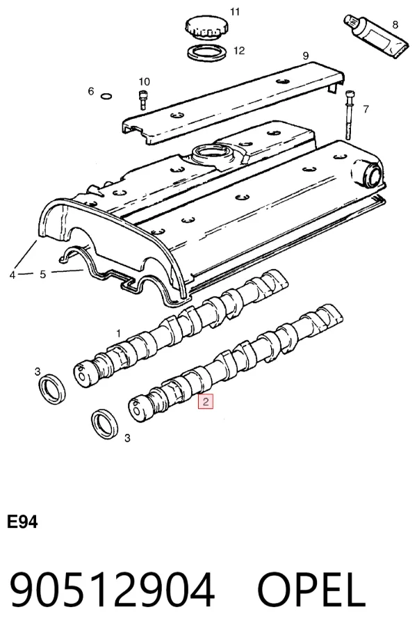 Árvore distribuidora de motor de escape 90512904 Opel