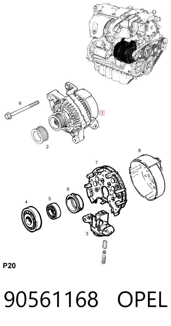 Gerador 90561168 Opel